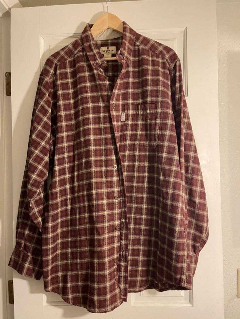 Woolrich men's LT red plaid shacket 100% cotton grandpa gorpcore - Picture 1 of 2